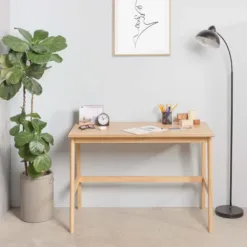 VLINE 601 Wooden Office Desk Natural Color